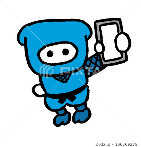 青い服着た忍法を使うかわいい忍者 106369278