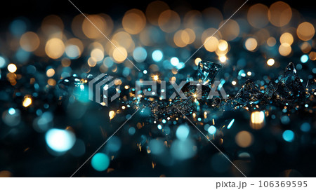たくさんのダイヤモンドがキラキラと散りばめられ輝く背景素材「AI生成画像」 106369595