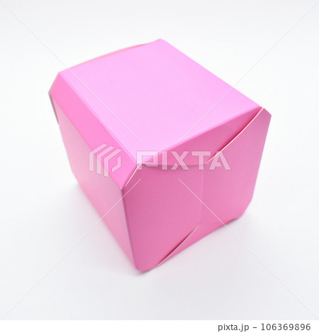 pink paper box on white background, package for design 106369896