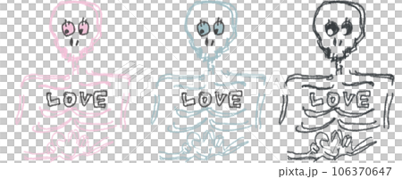 Hand-drawn skeleton-kun in different colors Hand-drawn skeleton-kun in different colors 106370647