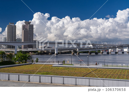 《東京都》夏空の東京都市風景・東京ベイエリア 106370658