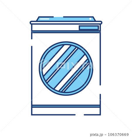 Isolated monochrome washing machine laundry icon Vector 106370669