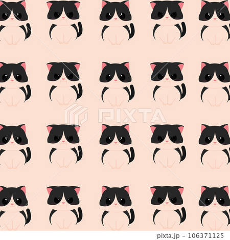 Seamless pattern background with cat emoji avatars Vector 106371125