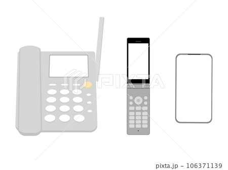 固定電話と携帯電話とスマートフォン 固定電話と携帯電話とスマートフォン 106371139