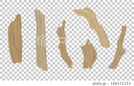 Set of driftwood illustration. Hand drawn vector. Set of driftwood illustration. Hand drawn vector. 106371153