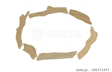 Frame of driftwood illustration. Hand drawn vector 106371457