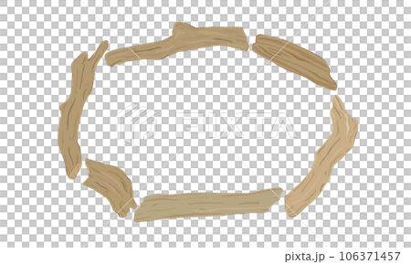 Frame of driftwood illustration. Hand drawn vector 106371457