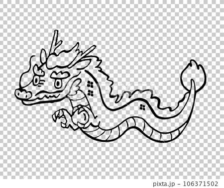 Dragon year dragon illustration line drawing 106371502