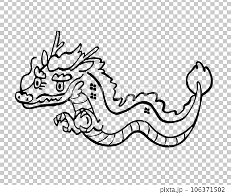 龍年龍圖線描 106371502