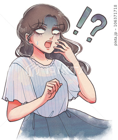 驚愕のあまり白目をむく少女漫画のお嬢さまイラスト 106371718