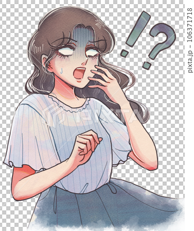 驚愕のあまり白目をむく少女漫画のお嬢さまイラスト 106371718