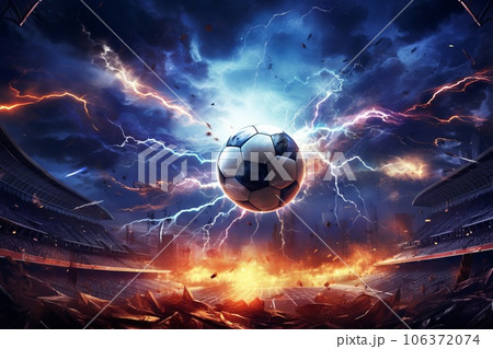 サッカーボールとスタジアム AI生成画像 AI画像 サッカーボールとスタジアム AI生成画像 AI画像 106372074