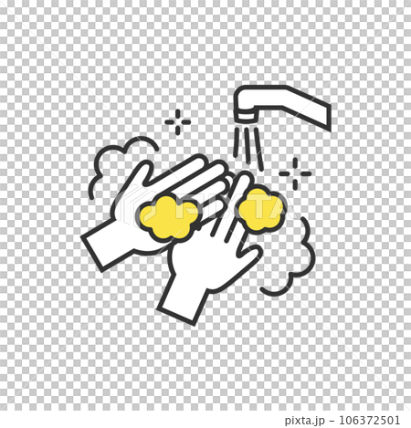 用自來水洗手的圖解 用自來水洗手的圖解 106372501