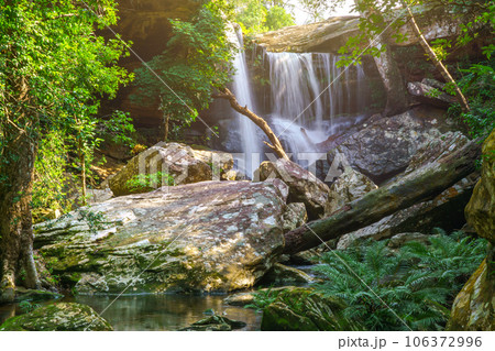 Waterfall at Phu Kradueng national park, Loei Thailand, beautiful landscape of waterfalls in rainforest Waterfall at Phu Kradueng national park, Loei Thailand, beautiful landscape of waterfalls in rainforest 106372996