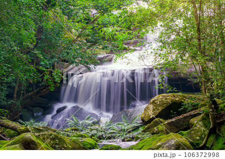 Waterfall at Phu Kradueng national park, Loei Thailand, beautiful landscape of waterfalls in rainforest Waterfall at Phu Kradueng national park, Loei Thailand, beautiful landscape of waterfalls in rainforest 106372998