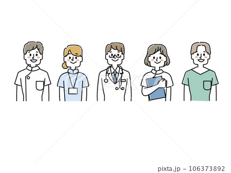 医療従事者のイラストセット(上半身) 医療従事者のイラストセット(上半身) 106373892