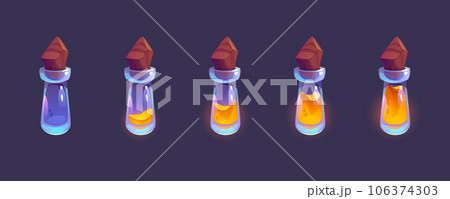 Elixir in flask with wooden cork - animation flow 106374303