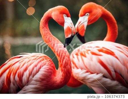 Loving pink flamingos.のイラスト素材 [106374373] - PIXTA