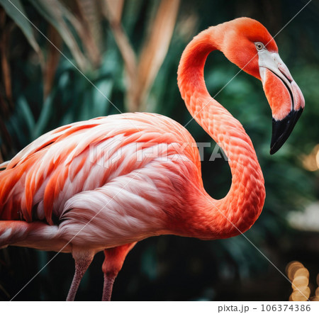 Pink flamingo close-up.のイラスト素材 [106374386] - PIXTA