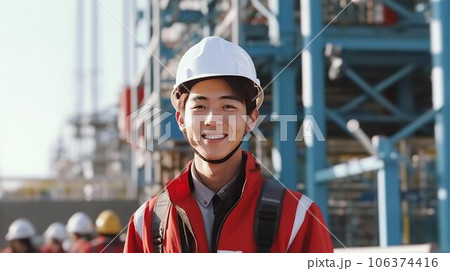 工事現場で働く作業着とヘルメットの作業員・土木・建築・建設・ガテン系の男性 工事現場で働く作業着とヘルメットの作業員・土木・建築・建設・ガテン系の男性 106374416