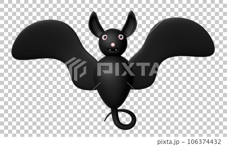 3d halloween holiday party with black bat isolated. 3d render illustration 3d halloween holiday party with black bat isolated. 3d render illustration 106374432