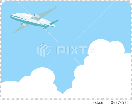飛機在雲層上方飛行的插圖 106374570