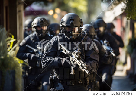 凶悪犯罪を鎮圧する武装した特殊部隊 106374765