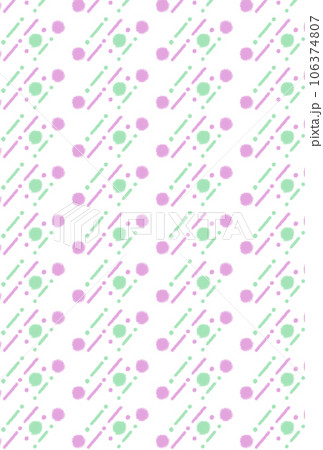 レトロ模様のクレヨンイラスト【ピンク・緑】 106374807