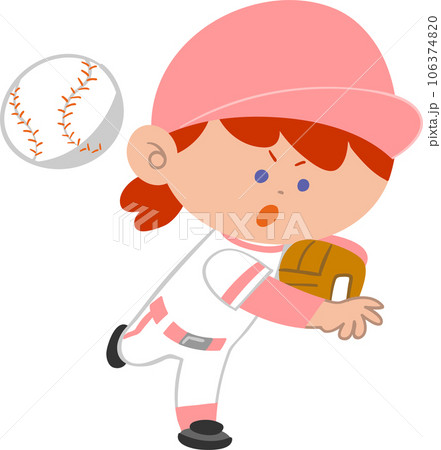 野球をする女の子　ピッチャー 106374820