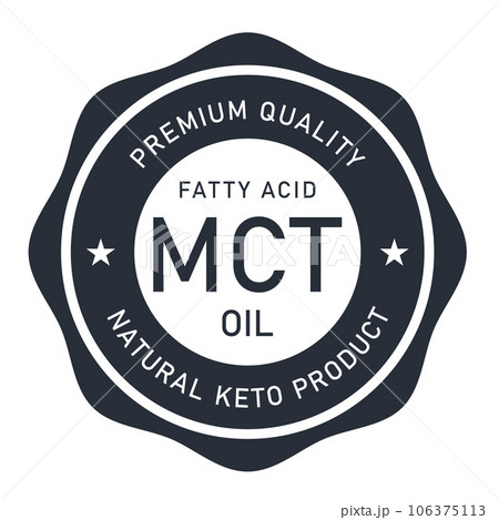MCT Oil stamp, keto food additive label or seal, triglycerides, vector 106375113