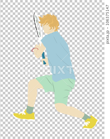 Illustration of a man playing tennis 106375147