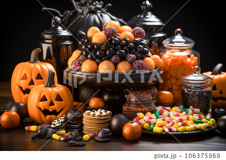 Halloween Pumpkin Candy Background Halloween Pumpkin Candy Background 106375868