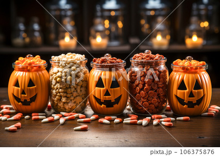 Halloween Pumpkin Candy Background 106375876