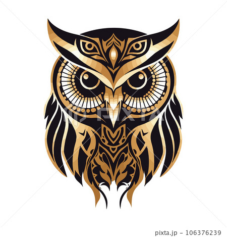 Modern abstract vector illustration of owl with brown undertone. Modern abstract vector illustration of owl with brown undertone. 106376239