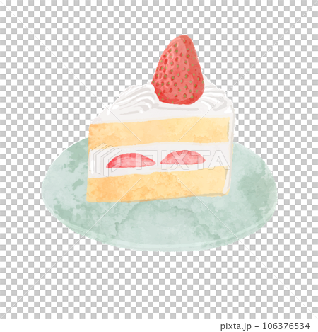 苺のショートケーキの水彩ベクターイラスト 106376534