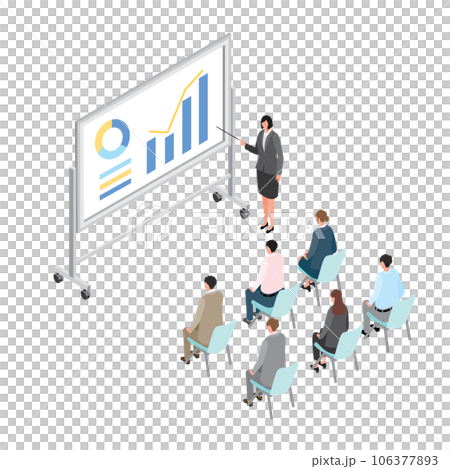 アイソメトリック_研修を受ける人々 106377893