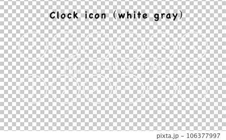 黒背景に使える白字の時計アイコン 黒背景に使える白字の時計アイコン 106377997