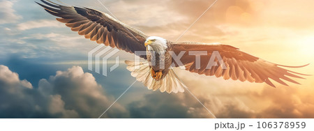 bird of prey eagle flying in the sky, banner 106378959