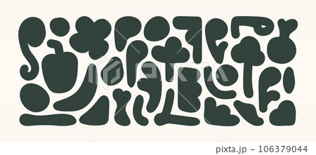 Abstract organic shape silhouette set. 106379044