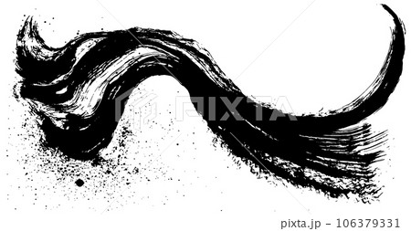 波 波しぶき 手書きの毛筆イラスト 波 波しぶき 手書きの毛筆イラスト 106379331