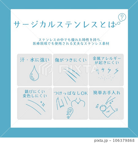 サージカルステンレス製アクセサリーの特徴説明 106379868