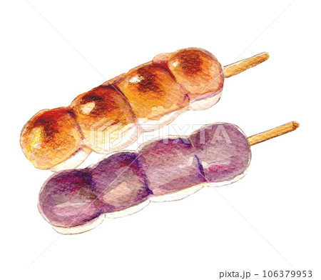 水彩イラスト　和菓子　お団子のセット 106379953