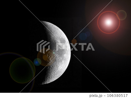 The moon in the night skyのイラスト素材 [106380517] - PIXTA