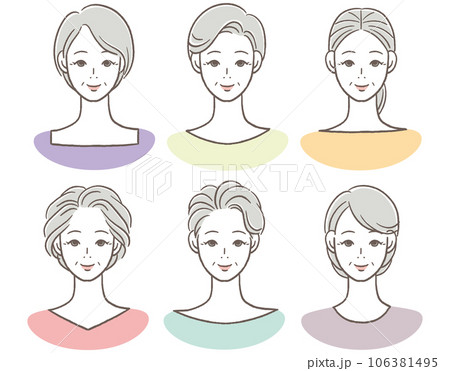 微笑む60〜70代女性のアイコン 106381495