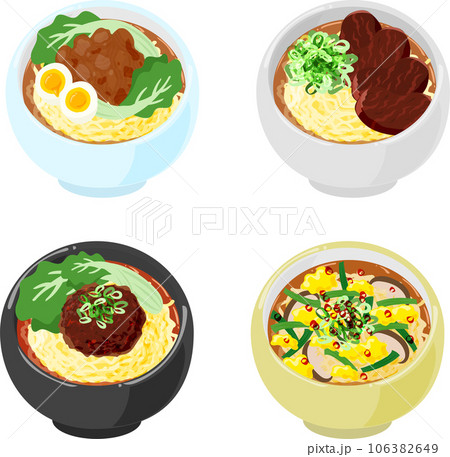 魯肉麺や牛肉麺や坦々麺や酸辣湯麺などの、美味しくて個性的な台湾料理のアイコンです。 魯肉麺や牛肉麺や坦々麺や酸辣湯麺などの、美味しくて個性的な台湾料理のアイコンです。 106382649