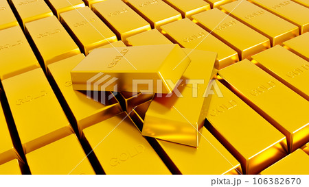 金塊 延棒 gold bars close up 106382670