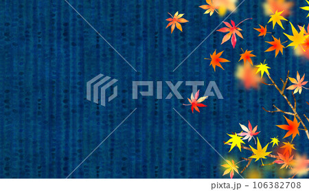 和風な紅葉の背景素材　藍染風 106382708