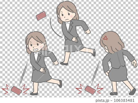 A young woman (suit) throwing a smartphone 106383481