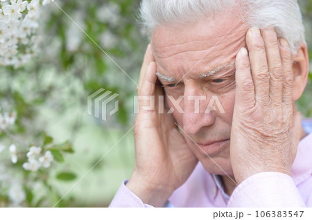 Close up portrait of unhappy senior woman Close up portrait of unhappy senior woman 106383547