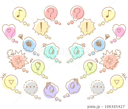 感情吹き出しカラーフレーム 手描き風 106385427